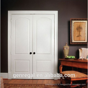 Porte de luxe double classique en bois blanc